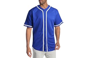 Hat and Beyond Mens Baseball Jersey Button Down Shirts Active Team Sports Uniforms