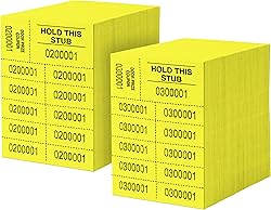 Auction Tickets - 1000 Sheets - 10 Numbers per