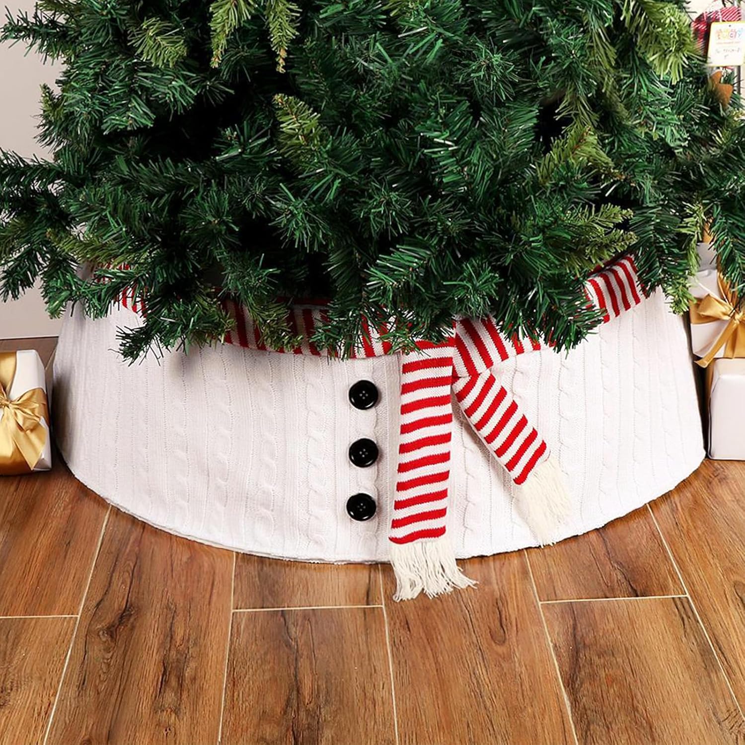 Tree Stands - Christmas Tree Ring, 30.3 Inch Diameter Base Plastic Christmas Tree Collar (Adjustable Size), Christmas Tree Skirt for Artificial Christmas Trees Decoration