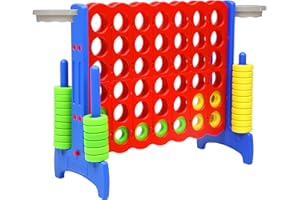 SDADI Giant 4-in-A-Row for Kids and Adults, BPA Free Plastic Indoor & Outdoor Game Set, Perfect for Holiday Party & Family Game,Red/Blue