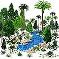QuarenDen 42Pcs Diorama Supplies Kit, Model Trees, Miniature Palm Trees, Architecture Tree, Decorative Sand, Stone, Grass, Mo