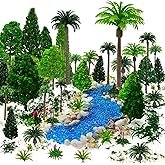 QuarenDen 42Pcs Diorama Supplies Kit, Model Trees, Miniature Palm Trees, Architecture Tree, Decorative Sand, Stone, Grass, Mo