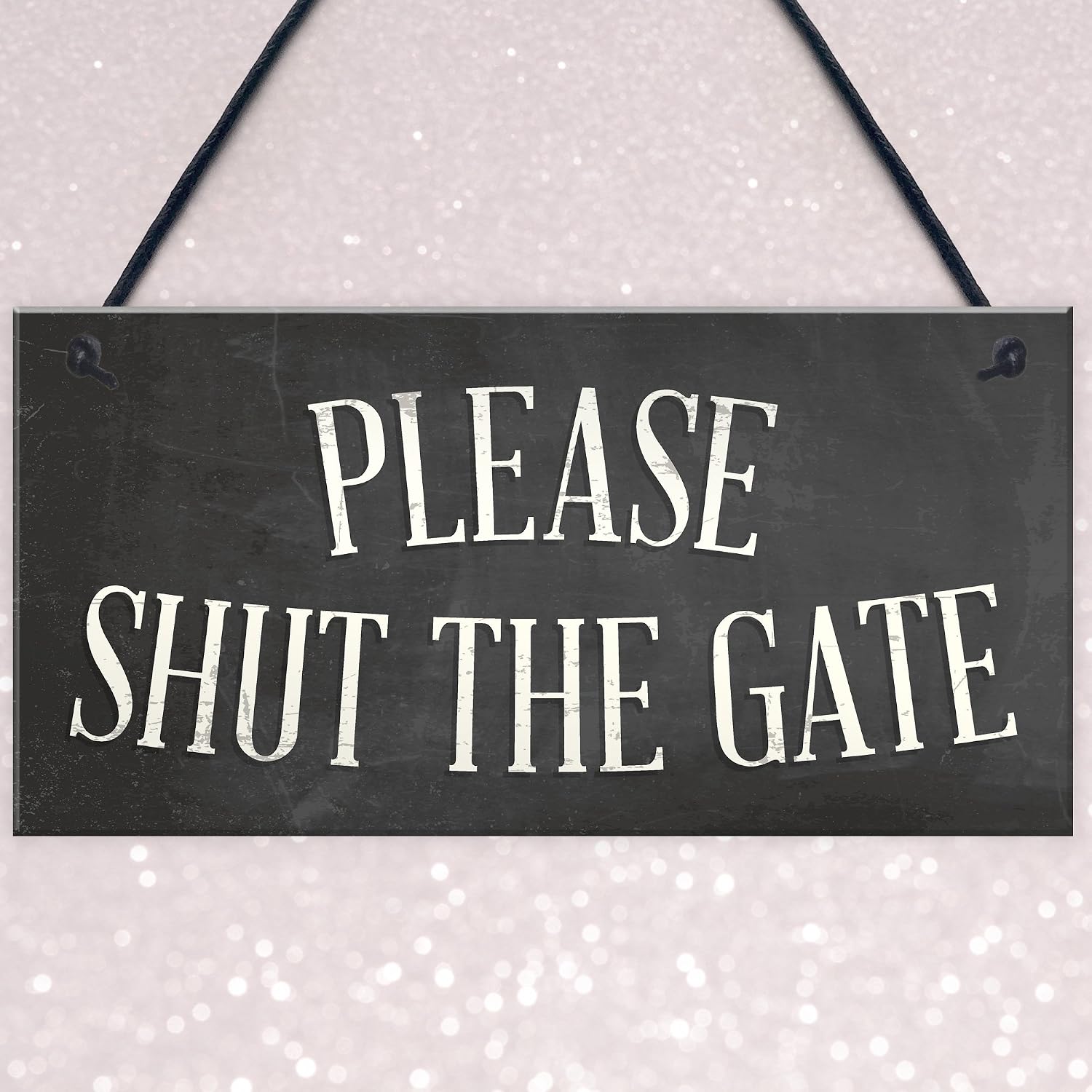 Red Ocean PLEASE SHUT THE GATE Hanging Plaque Garden Wall Fence House Door Sign, Multicolor, 20 x 10 cm - Image 4