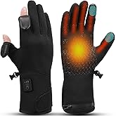 V.Step Fingerless Heated Gloves for Arthritis Relief Rechargeable Warm Gloves for Fishing Work Motorcycle Riding and Ski