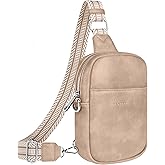 Vantamo Sling Bag for Women 29"-52" Adjustable Strap, Extra Safe Cross Body Bags for Women with RFID & Anti-Pickpocket Clip, PU Leather Pack with Gift Box, Stone Crossbody Bag