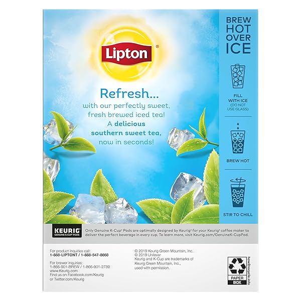 LIPTON ICED TEA K-CUPS, SOUTHERN SWEET BLACK TEA, 24 TOTAL K-CUP PODS