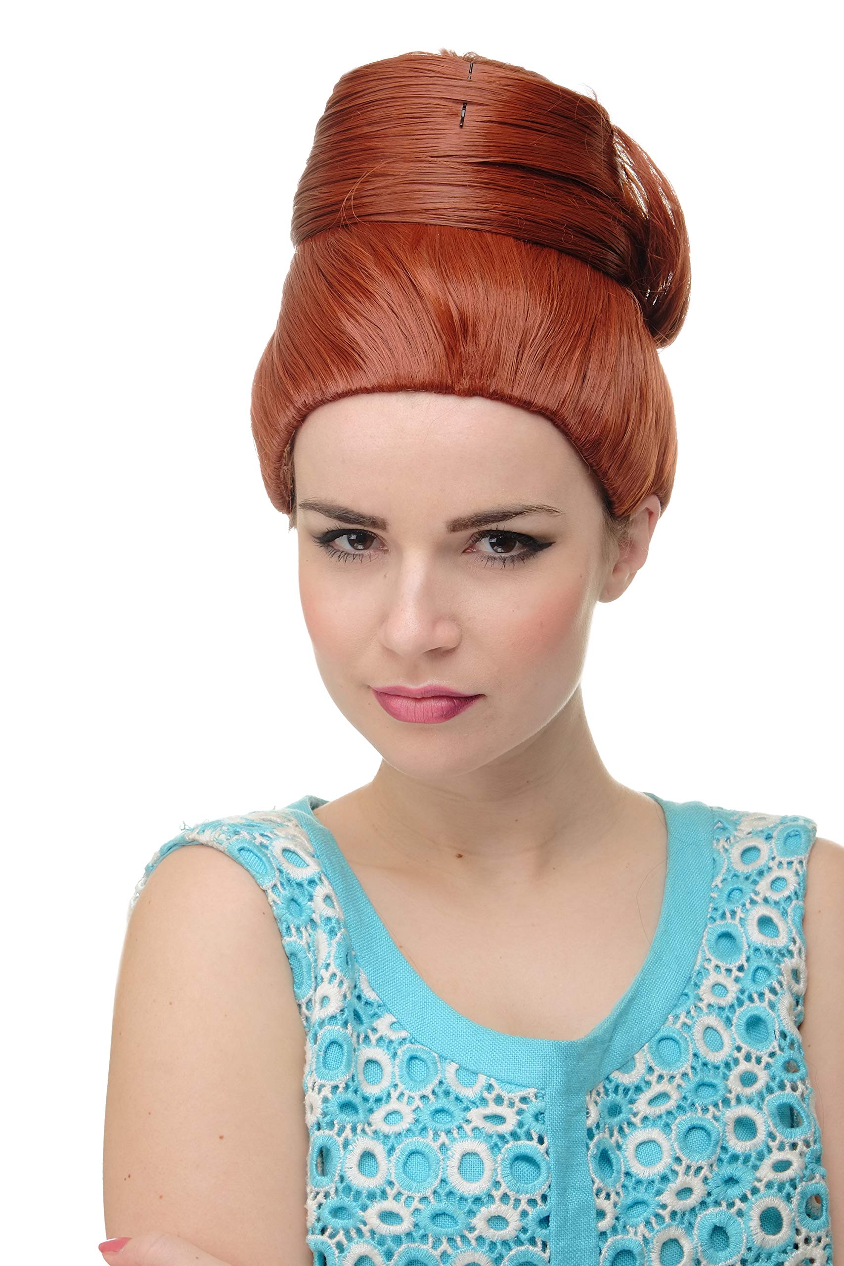 WIG ME UP - GFW2200-350 Lady Quaility Wig 50s 60s Retro Fashion turban like Hairdo beehive bun dark copper red