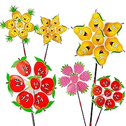 Sepco 12PCS Colorful Fruit Pattern Pinwheels Cute