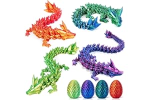 ELETON 3D Printed Dragon Egg Toy, Fidget Toys for Children, Xmas Gift for Adults with Stress, Autism, ADHD, Perfect Christmas Stocking Stuffer (4 Pack)