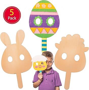 Amazon Com Baker Ross Easter Wooden Mask Blanks 5 Pack Creative
