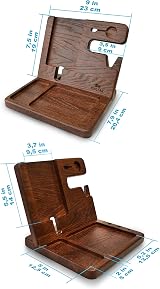 Teslyar Natural Oak Wood Phone Docking Station & Organizer for Men view 2