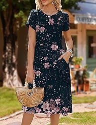 HOTOUCH Sundress with Pockets Womens Tshirt Dress