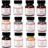 Angelus Acrylic Leather Paint Starter Kit Set of 12 Pack Paint 1oz Blacks, Browns, Whites, Grey, Beige, Cream