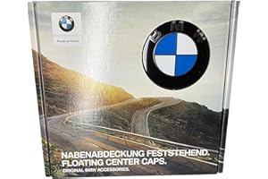 BMW 36122455269 Floating Center Caps Compatible with All Original Alloy Wheels with 5x120 Bolt Pattern 65mm Roundel (Set of 4)