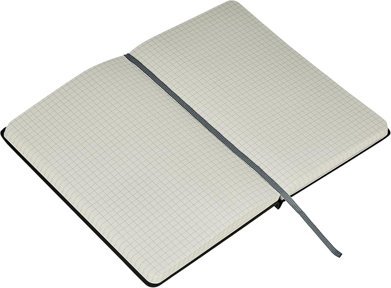 Cuaderno clásico Amazon Basics, tamaño A5, cuaderno diario para oficina, escuela, casa, escritura y toma de notas, rayado, 240 páginas, negro