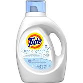 Tide Free &amp; Gentle Liquid Laundry Detergent, 64 loads 92 fl oz, HE Compatible
