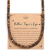 Jovivi 6mm Gemstone Beaded Necklace for Men Women Natural Healing Crystals Tiger Eye/Black Obsidian Stone Hematite Beads Necklace Handmade Chakra Healing Jewelry