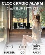 Grouptronics CD Player HiFi System Radio USB MP3 Clock Alarm Remote Wall Mount view 4