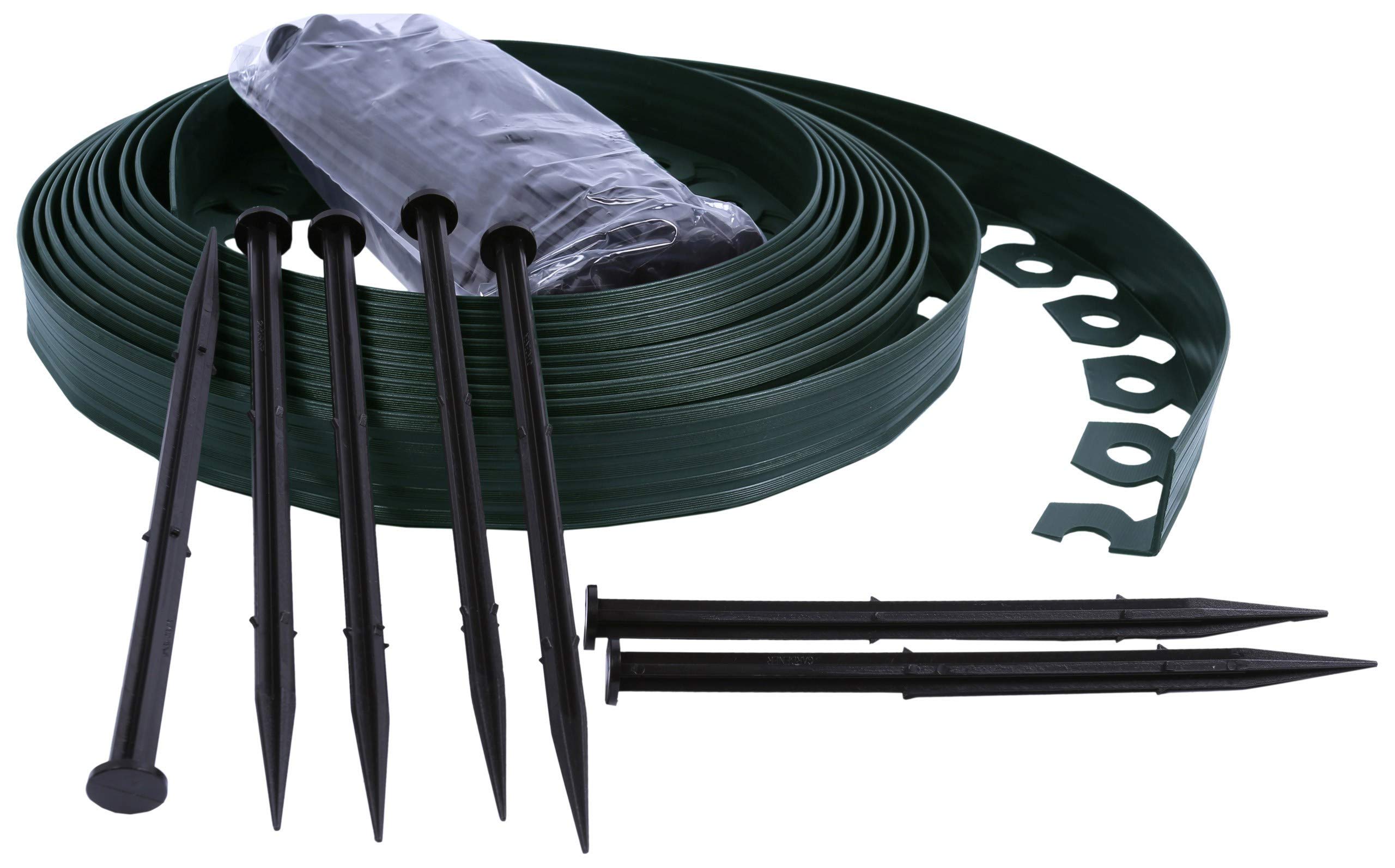 Flexible Garden Edging, Soft Lawn Edging, Plastic Garden Edging - 4cm High (10m, Green)
