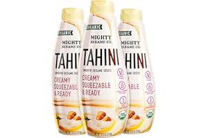 Mighty Sesame Co. Organic Tahini, Squeezable Creamy & Ready Tahini Paste, 10.9oz (3 Pack) Gluten Free, Vegan, Non GMO, Keto Friendly, Plant Based Protein, Kosher