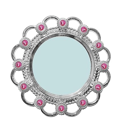 Baal Fancy Mirror for Wall Mirror for Bedrooms Mirror for Wall Hanging Mirror for Makeup Wall Mirror for Home Decoration Wall Mirror for Living Room, 80 Gram, Silver, Pack of 1