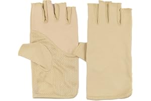 Mens Summer Hiking Outdoor Sun Fingerless Gloves Cool Driving Anti UV Gloves