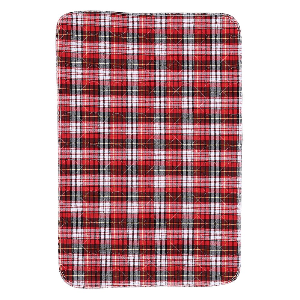Washable Bed Pads Incontinence Urine Elder Mat Reusable Absorbent Pad Protector for Children Adults, 3-Layer Structure Thickened Waterproof Design(Red Plaid)