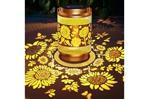 EDOF Sunflower Solar Lanterns Outdoor Waterproof Hanging Solar Lights Garden Decor,Christmas Decorations Birthday Gifts for Women Mom,Garden Decorative Lantern for Backyard Porch Patio Table Yard Lawn