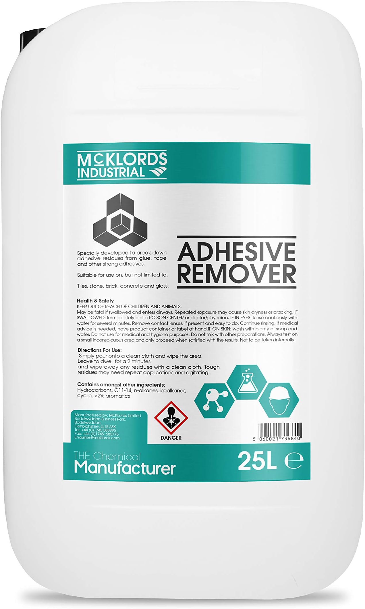 McKLords Adhesive Remover - 25 Litre, Clear