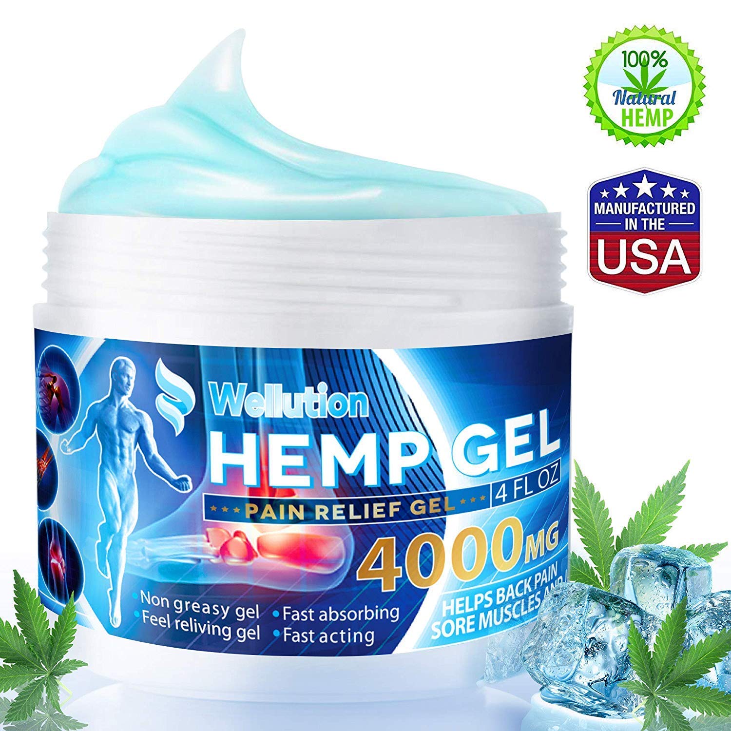 Amazon Giveaway Pain Relief Hemp Oil Gel 4000 MG, 4 OZ Max