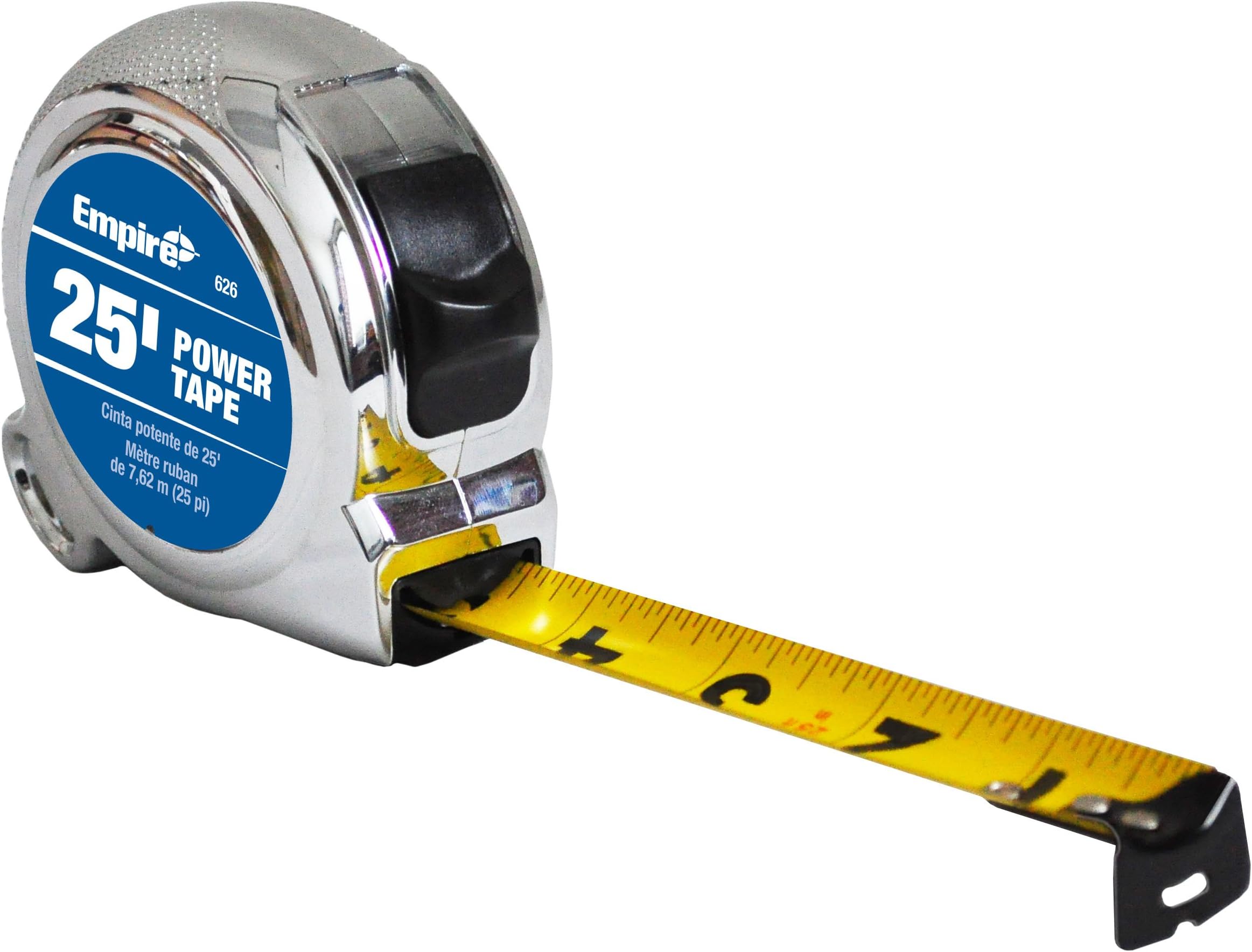 EmpireLevel 626 25 by 1-Inch Chrome Power Tape, with Slide Lock
