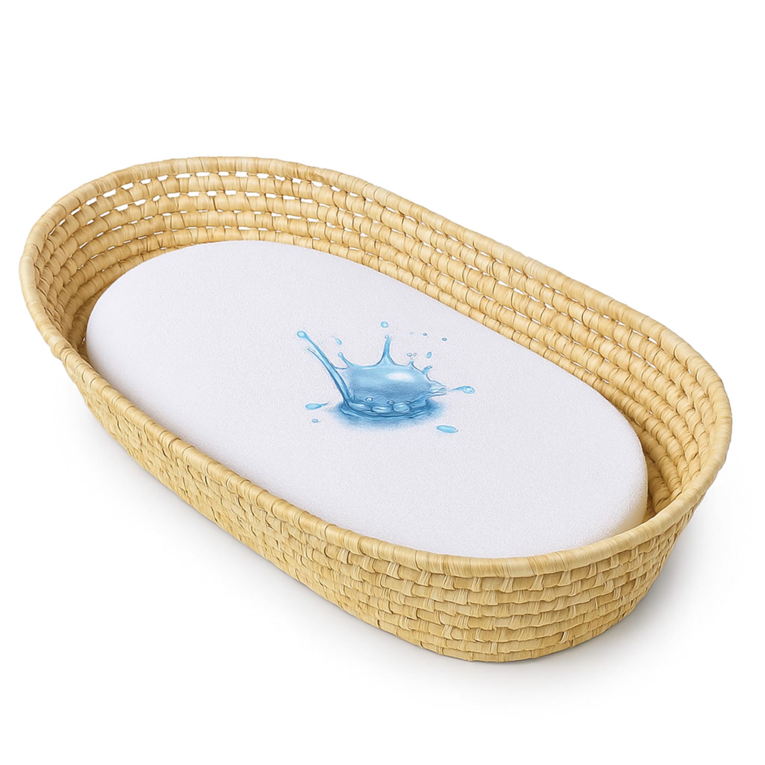 Dudu N Girlie Terry Cotton Moses Basket Mattress Protector, 28 cm x 76 cm