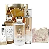 Bath & Body Works Warm Vanilla Sugar Gift Bag Set - Fine Fragrance Mist, Daily Nourising Body Lotion, Shower Gel and Hand Cream with a Himalayan Salts Springs Sample Soap