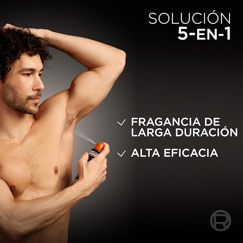 L'Oréal Paris, Desodorante Spray, para Hombre, Pack 6 x 150ml