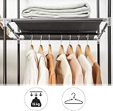Songmics Folding Wardrobe Beige Fabric Closet 175 x 150 x 45 cm RYG12M view 6