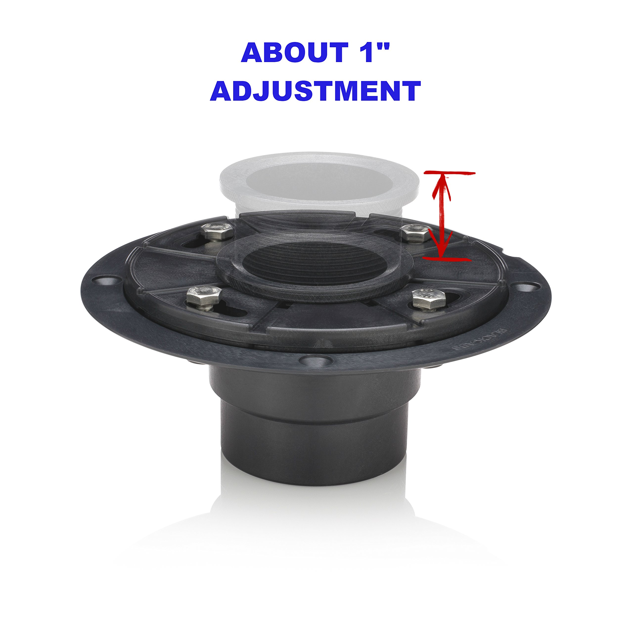 Shower Drain Base with Adjustable Ring + Rubber Coupler for Linear