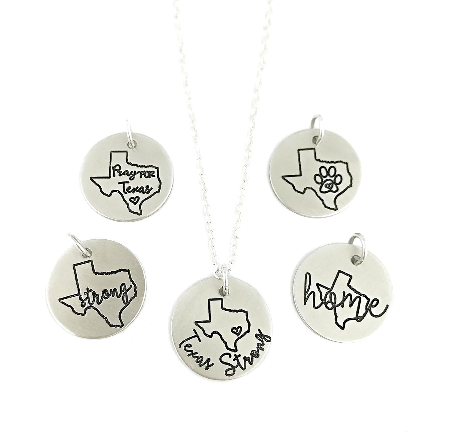 Hurricane Harvey - Texas Strong - Pray for Texas - Texas is Home - Personalized Engraved Jewelry