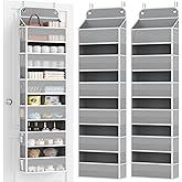 Yecaye 2 Pack Over The Door Organizer, 6-Tier Closet Door Hanging Organizer with 12 Mesh Pockets, Bathroom Organizers and Storage, Ultra Sturdy Large Capacity Over Door Storage Newborn Baby Essentials
