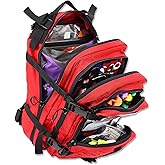 Lightning X Stocked EMS/EMT Trauma & Bleeding First Aid Responder Medical Backpack + Kit (Red)
