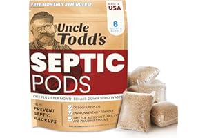 Uncle Todd's Septic Pods - Septic Tank Treatment - 6 Count Six Months Supply - One Flush per Month - Free SMS & Email Reminders - Planet-Friendly and Powerful Solution for Septic Systems