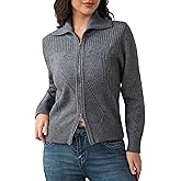 Zip Up Cardigan Sweaters for Women Long Sleeve Open Front Cardigan Warm Cardigan Outwear Coat Sweater Jacket for Women