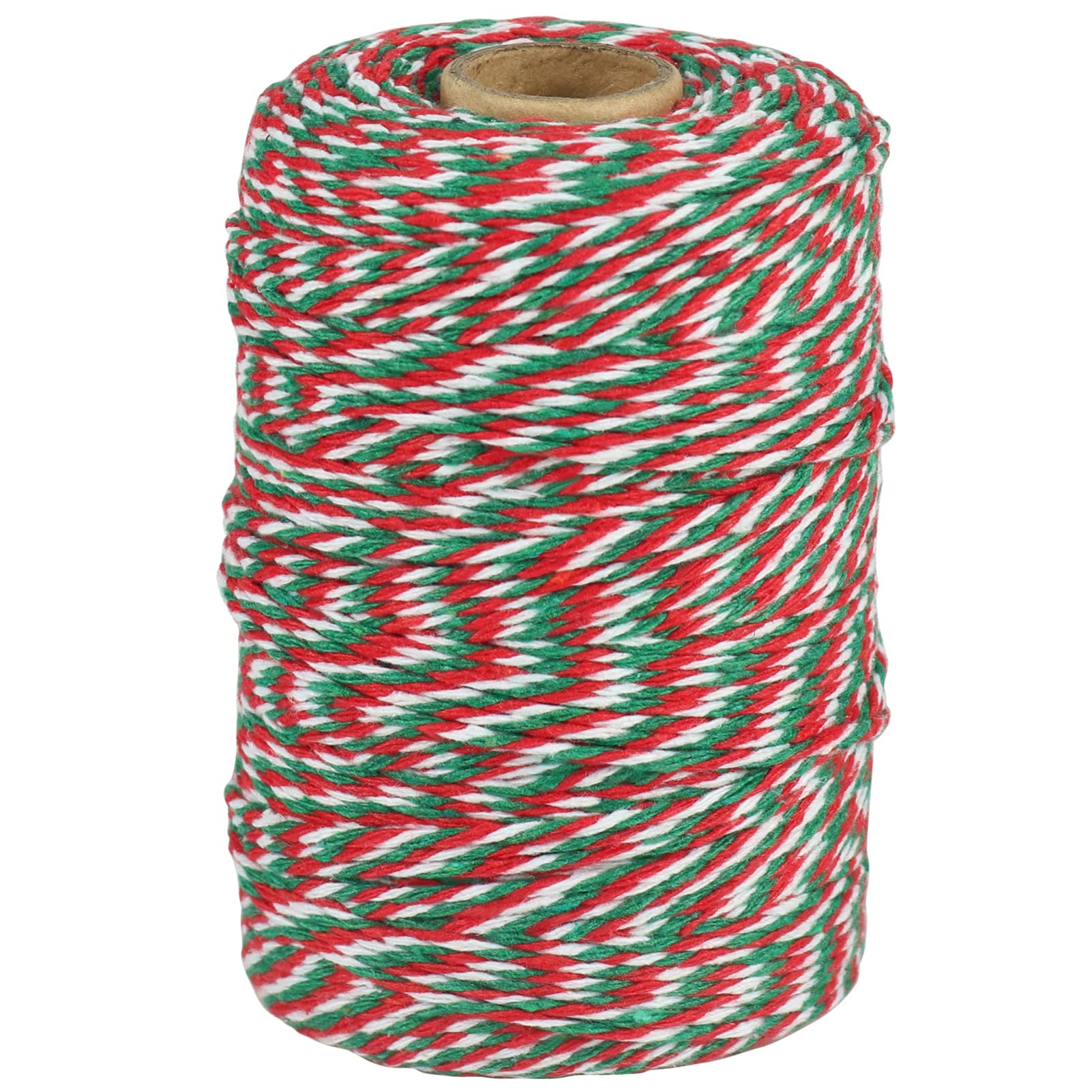Tenn Well Red Green and White Twine, 200m Cotton Bakers Twine String Perfect For Kitchen Cooking, Baking, Butchers, DIY Crafts, Wrapping