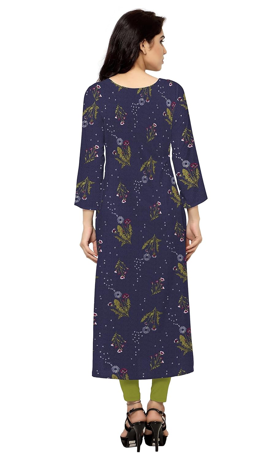 ziyaa women's straight crepe kurta