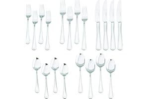 HENCKELS Cottage 20 Piece Polished Stainless Steel Kitchen Flatware Set - Silverware, Cutlery Set, Dishwasher Safe, Stain Res