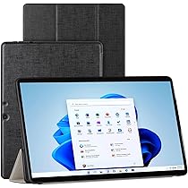 Amazon Com Foluu For Microsoft Surface Pro 8 Case Slim Lightweight Trifold Stand Smart Pu Folio Case Cover Protective Case For Microsoft Surface Pro 8 21 Release Tablet Black Electronics