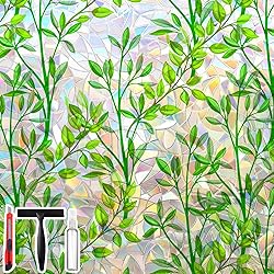 Window Privacy Film with Cutting Grid, Non-Adhesive