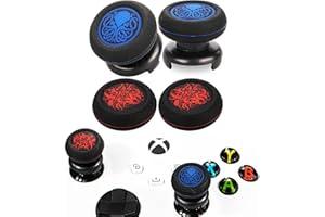 Playrealm FPS Thumbstick Extender x 2 & Printing Rubber Silicone Grip Cover x 4 for Xbox Series X/S & Xbox One Controller(Cthulhu Blue&Demon Tentacle)
