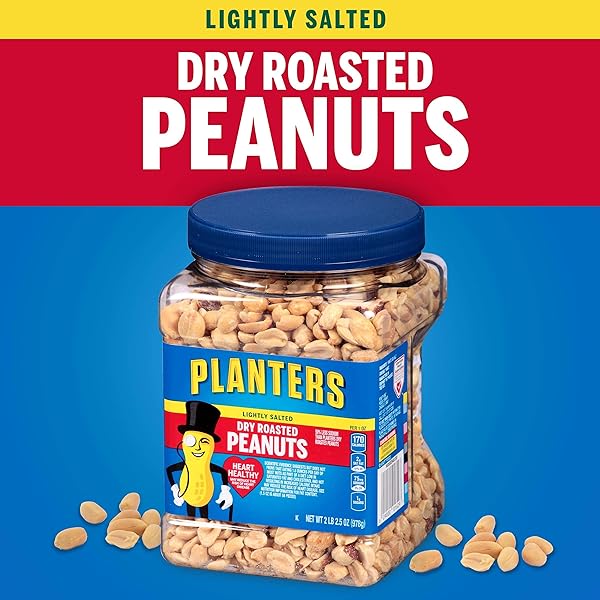 PLANTERS LIGHTLY SALTED DRY ROASTED PEANUTS (34.5 OZ JARS)