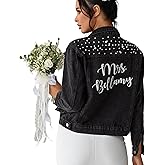 Embroidered Bride Denim Jacket, Bride Jean Jacket, Future Mrs Jacket, Custom Personalized Pearl Denim Jacket, Wedding Gift