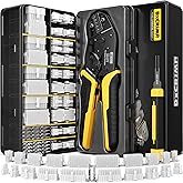 DxCRIMP Crimp Tool Mini-Fit Jr Kit,with 22 Types 2-20 Pin Molex 4.2mm Connector,Wire Gauge 18-26 AWG w/Remove Tool,Crimping Tool (30-16 AWG) Compatible JST, KF2510, AMP, Dupont,RC Servos,Futaba
